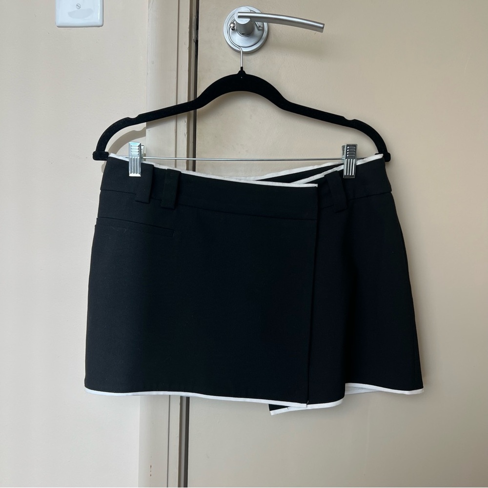 Zara Black Skirt with White Accents